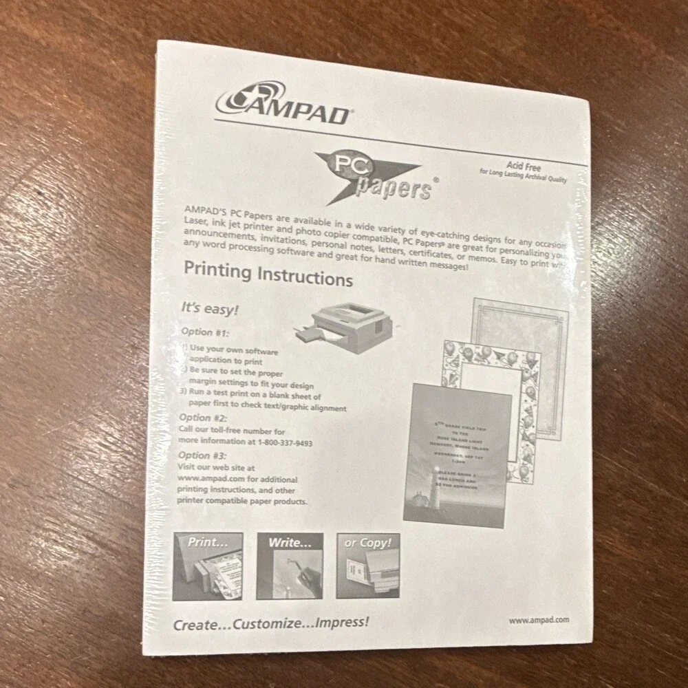 Lot of 2 Ampad PC Papers Tulips Specialty Acid-Free Paper 8.5x11 24lb 200 Sheets